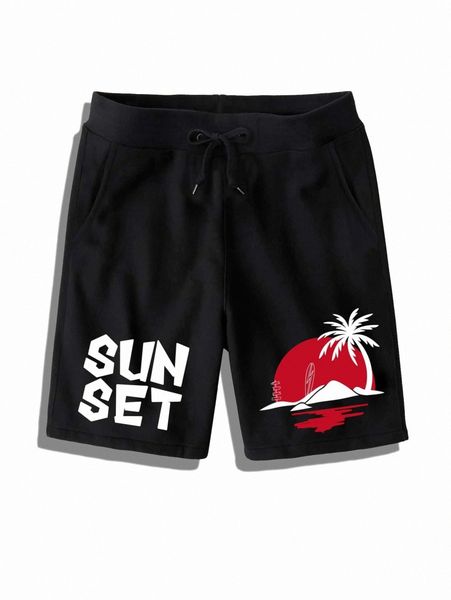 

romwe guys sun graphic shorts q1pj#, White;black