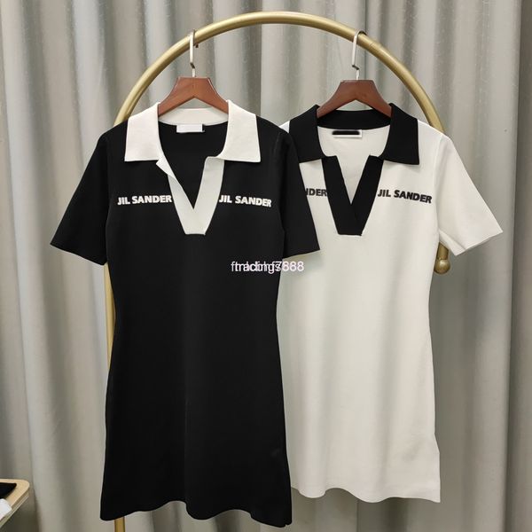 

women's knits & tees js home polo collar + v-neck knitted college dress sweet age reducing short sleeve summer off season, White