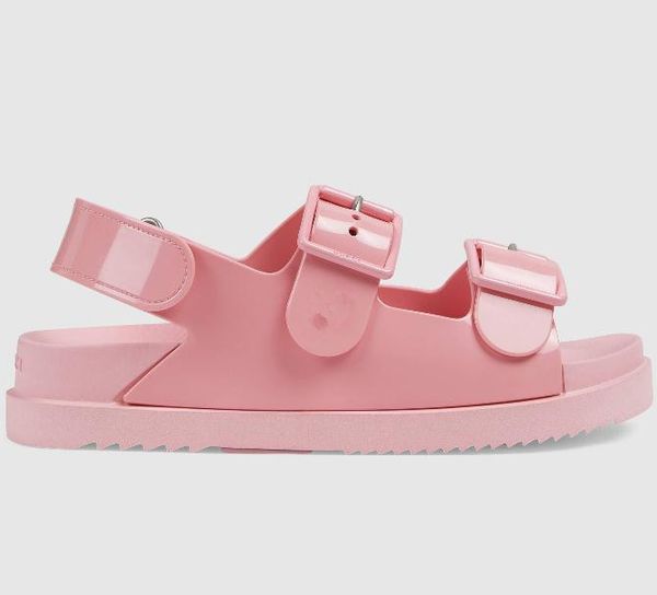 

luxury slippers rubber clogs sandals casual beach waterproof flat shoes woman classic designer women work macarons with buckled candy-colore, Black
