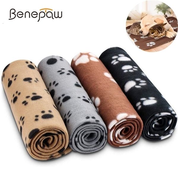 Benepaw Coperta per cani morbida e calda per cani di taglia piccola e media Confortevole zampa Stampa Pet Mat Gatto Qualità Cucciolo Copriletto Gattini LJ200918