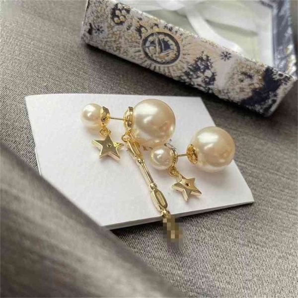 

86% off factory shopfamily pearl star female trend red silver needle earring for girlfriend 34, Golden
