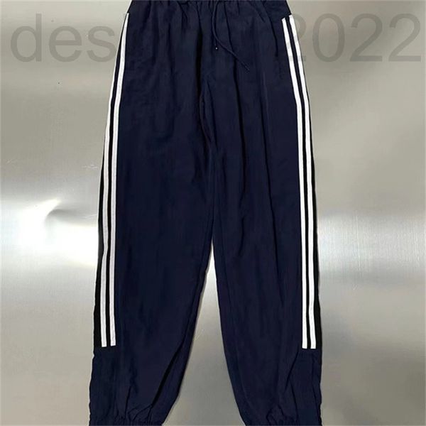 

women's jumpsuits & rompers designer parisian style sportswear loose striped leggings high waist casual pants drawstring slim thin wome, Black;white