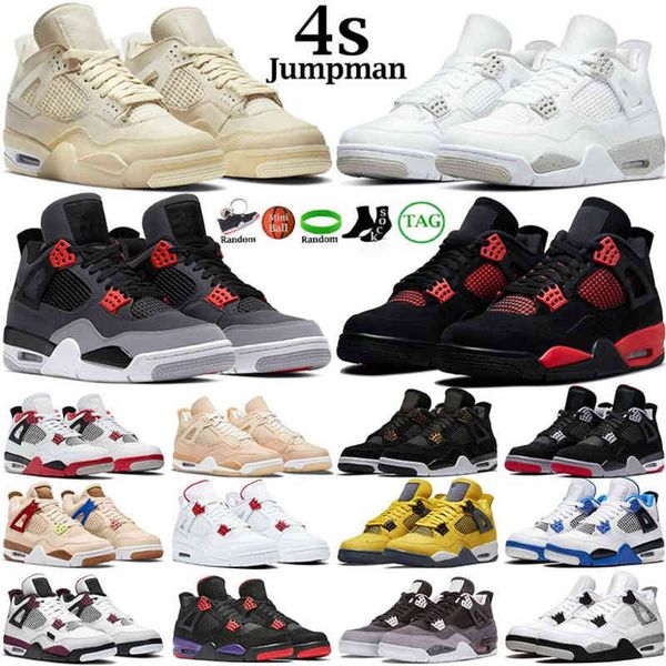 

mens women outdoor shoes 4s jumpman university blue fire red 4 black cat bred white cement royalty metallic motorsports noir men