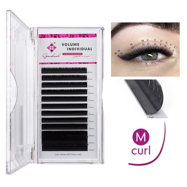 

genielash m curl eyelash extension 0.070.10 815mm mixed individual eyelashes mink volume lash extensions natural cil 12rows 220621