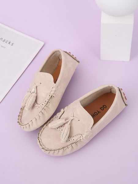 

boys tassel decor flat loafer shoes she, Black;grey