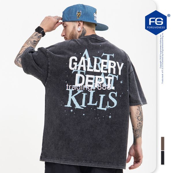 

men's t-shirts fg menswear | spring and summer fashion brand hip hop street creative eye print washed short sleeve t-shirt men 4hwq, White;black
