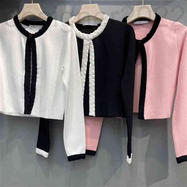

women's sweaters designer aw temperament luxurious knitted cardigan summer fashion lace collar coat loose round neck thin long sleeve i, White;black