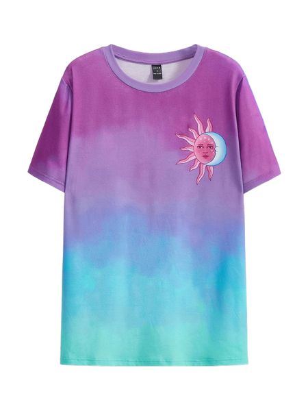 

x ellie tompkins creative sun & moon print tie dye tee n4os#, White