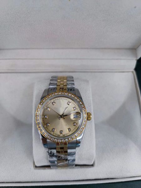 

christmas gift swiss automatic watches original box certificate 41mm mens 18kt gold president silver diamond dial 118238 sant, Slivery;brown