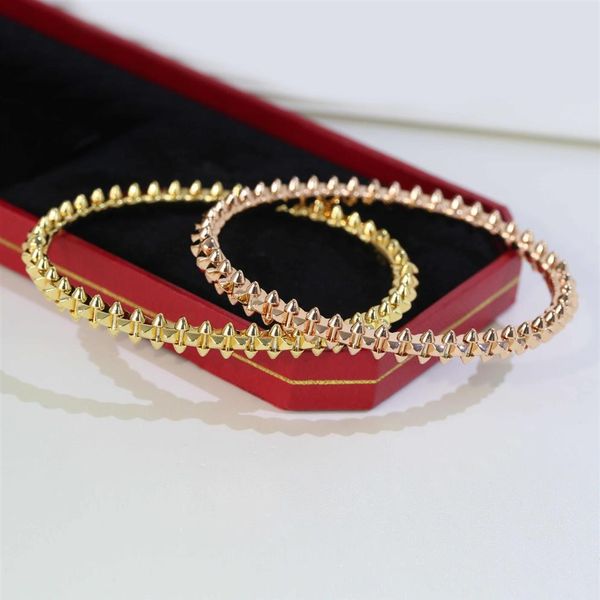 

316l titanium clash de bangle bracelet lover fashion wedding rose gold thanksgiving box289e, Black