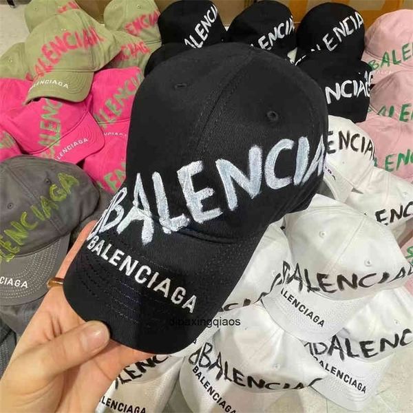 

designer balencaigass ball caps ball paris b letter printed paris embroidery letter graffiti color matching, Blue;gray