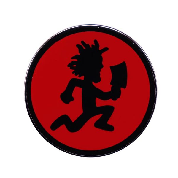 

hatchet man red circle enamel pin icp insane clown posse hip hop music band brooch juggalo wicked music jewelry, Blue