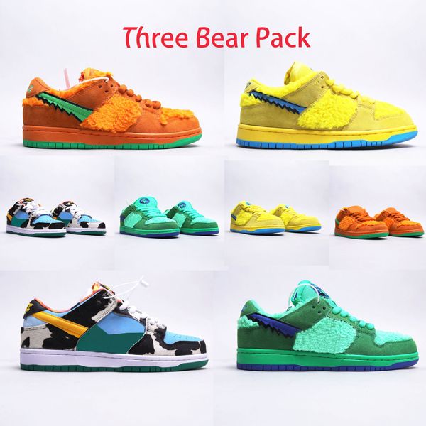 

the three bears pack grateful dead pro low orange bear running shoes green yellow chunky dunky fashion skateboard shoes