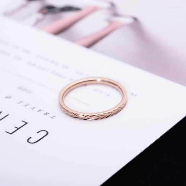 Anéis de casamento yun ruo moda cor de ouro rosa simplificar cauda ring ring woman brinds titânio jóias de aço de qualidade superior nunca desaparecer