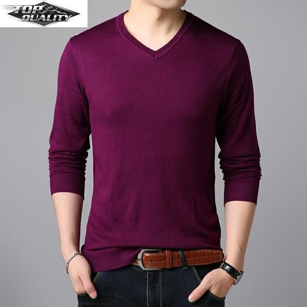 Männer Pullover Mode Marke Gestrickte Pullover Trendy Plain Herren V-ausschnitt Pullover Koreanische Hohe Qualität Autum Winter Casual Jumper Kleidung männerMen