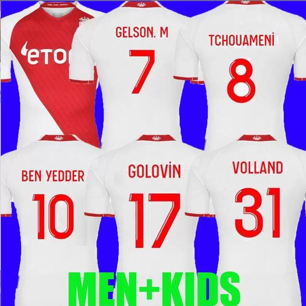 

2022 2023 as monaco soccer jerseys home ben yedder volland boadu jean lucas maillots diop 22 23 henrique b.badiashile gelson fabreags golovi, Black;yellow