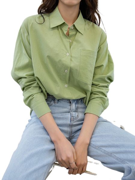 

dazy drop shoulder pocket patched blouse x1w0#, White