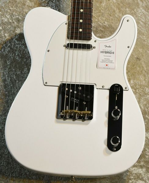 

made in japan hybrid ii tele arctic white electric guitar