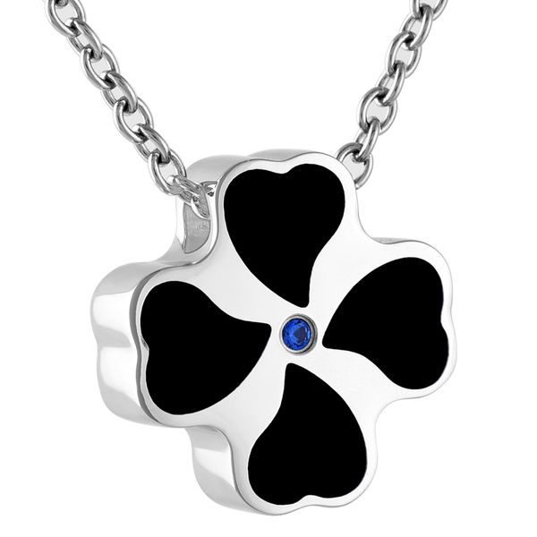 

ijd9823 lucky clover pendant urn cremation jewelry ashes pendant memorial keepsake necklace, Silver