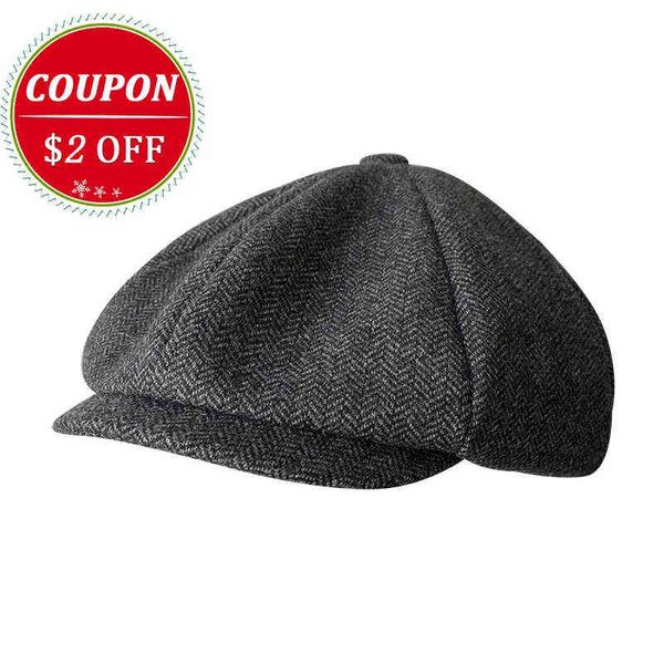 Homens de marca de homens chapéus com lâmina de lâmina Cap Vintage Fishbone Newsboy Hats Casual Mulheres Spring Outono Boletes BLM311 J220722