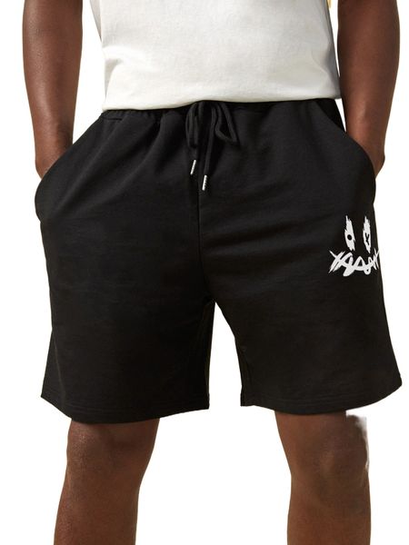 

romwe guys cartoon graphic shorts n4sc#, White;black