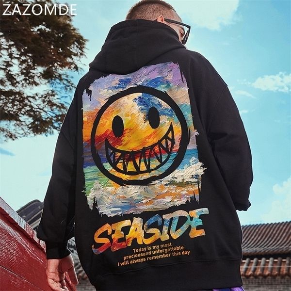 

zazomde winter fleece streetwear hoodie men high street hoodies loose pullovers couple sweatshirts oversized hip hop 220406, Black