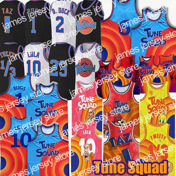 

space jam tune squad movie mic bugs bunny bill murray lola bunny tweety bird taz 2 d.duck basketball jersey r.runner, Black