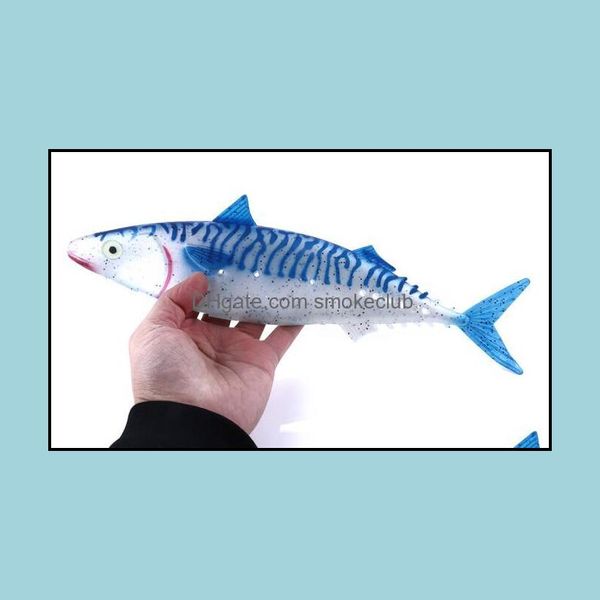 Iscas de iscas de pesca esportes ao ar livre 2pcs 35cm/110g 13,7in/3,88 onças de tunas macios grandes peixes de banho de natação artificial entrega de queda de alta qualidade biônica