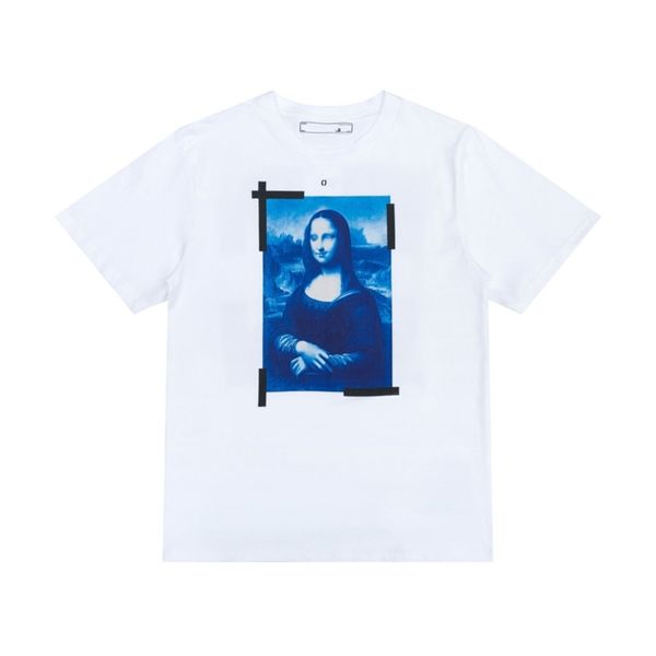 

offs fashion designer t shirts brand tees mens luxury t-shirt religious oil painting letter back arrow tshirts clothing loose cotton women, White;black