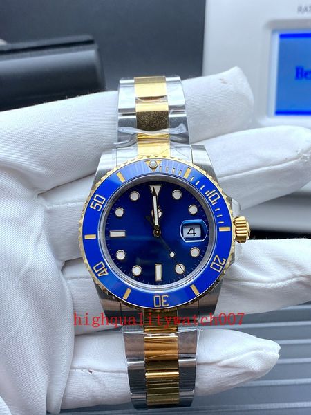 

new version watches for men blue dial 41mm two tone gold stainless steel bracelet eta 2813 movement 126613lb 116613 automatic men's wat, Slivery;brown