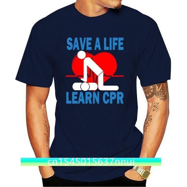 Camiseta loja curta homens salvar uma vida aprender cpr emt ems paramédico camisas de manga curta 220702