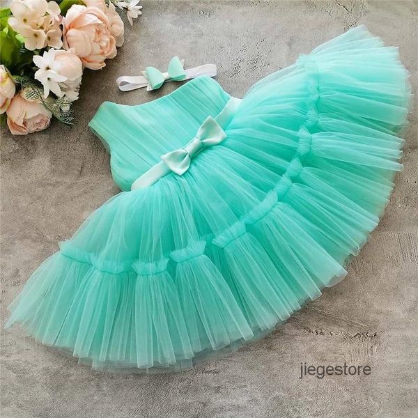 

girl's dresses princess baby dress for born girls tulle tutu 1st birthday christening gown infant toddler 1 2 year baptism party costum, White