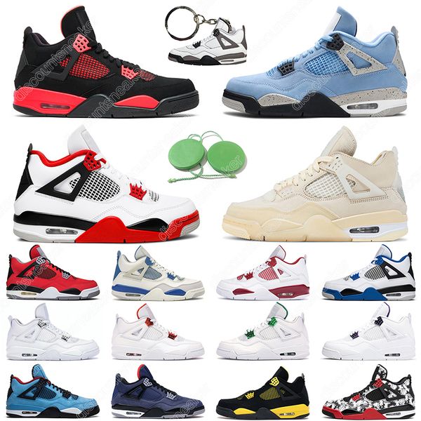 

5.5-13 mens jordon basketball shoes 4s 4 guava ice fire red black cat white cement desert moss neon grey women men trainer sports sneakers