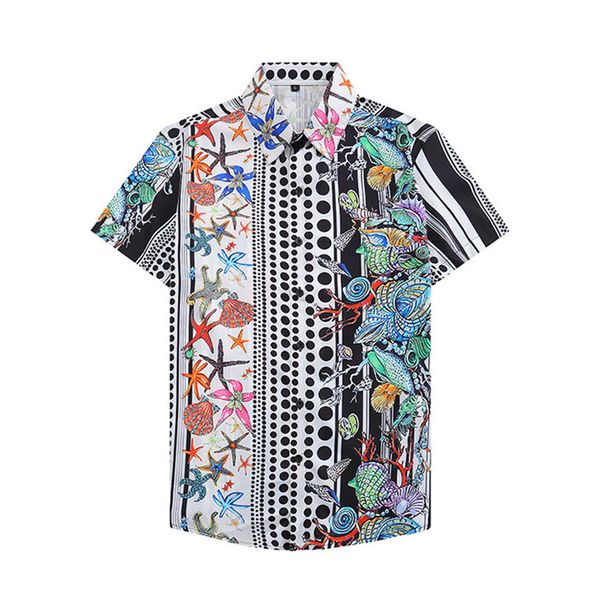 2022 Tasarımcı Gömlek Erkek Moda Tiger Mektubu V İpek Bowling Giyim Günlük Gömlek Erkekler İnce Fit Kısa Kollu Elbise Gömlek M-3XL