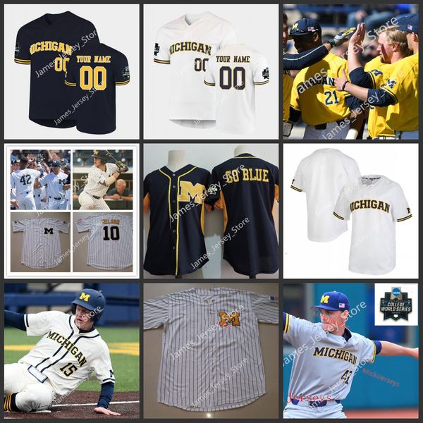 

michigan wolverines stitche baseball jersey barry larkin alec rennard jim abbott don lund bill an erik bakich miles lewis jord brewer jimmy, Black