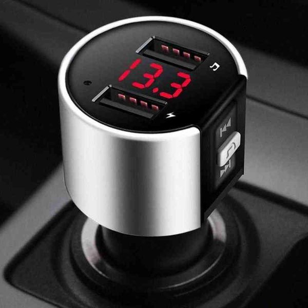 FM Transmissor Áudio AUX Modulador Dual USB Fast Car Charger Bluetooth-compatíveis Compatible Handsfree Chamando Car Kit Carro Rádio MP3 Player W220328