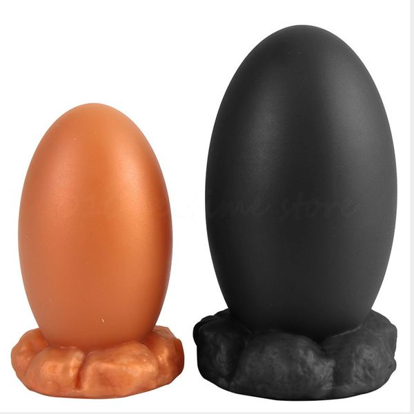 Büyük anal yumurta yumuşak silikon yapay penis için kadın dilator eşek fiş genişleme büyük kadın mastürbasyon yuvarlak