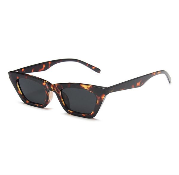 

designer sunglasses retro leopard print small frame cat eye glasses, White;black