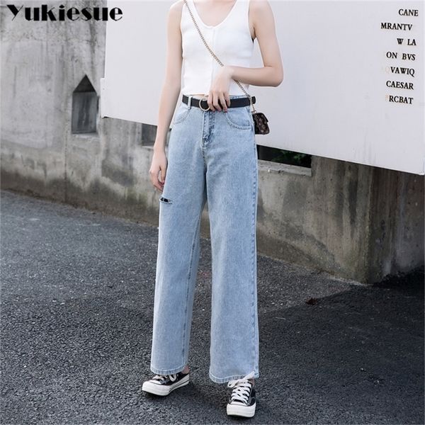 

vintage wide leg jeans women blue high waist denim pants mujer mom boyfriend ripped straight jeans woman summer denim jeans 210412