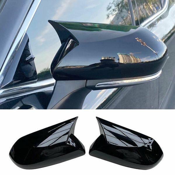 

for toyota camry 2018-2021 glossy black ox horn rear view side door mirror cover