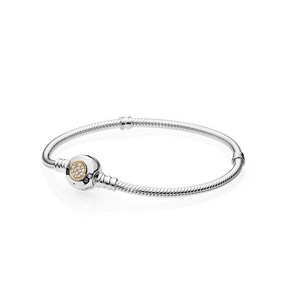 

classic fashion snake bone chain bracelet for pandora 925 sterling silver plated 14k gold wild temperament beads brac278e, Golden;silver