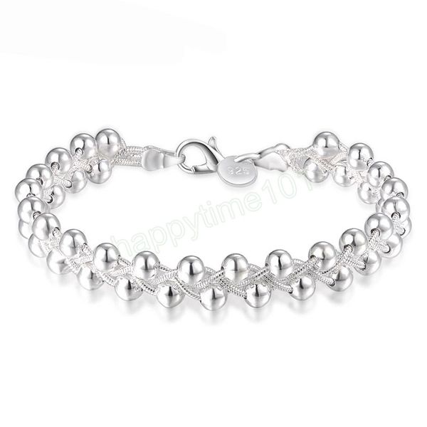 925 Sterling Silber geflochtene Traubenperlen Armband für Frauen Hochzeit Verlobungsfeier Modeschmuck