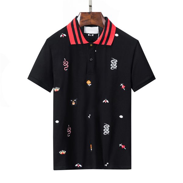 

tiger men's polos summer snake polo t shirt casual fashion men tees turn-down collar short sleeve 2022 new, White;black