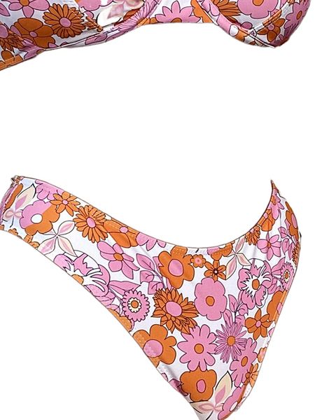 

random floral print bikini bottom l93j#, White;black