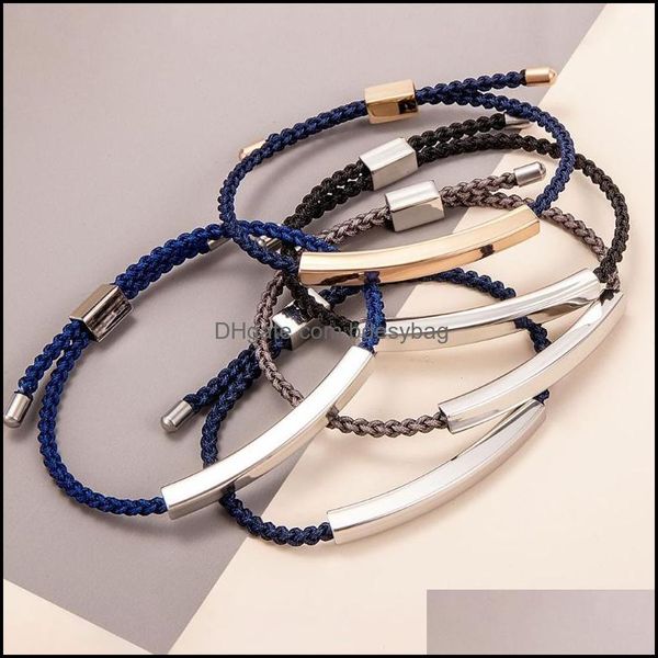 

charm bracelets jewelry korean falling in love womens adjustable braided titanium steel hollow bend bracele dhice, Golden;silver