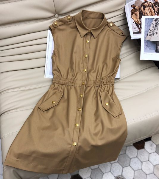 

2022 european fashion summer new sleeveless navy waist dress, Black