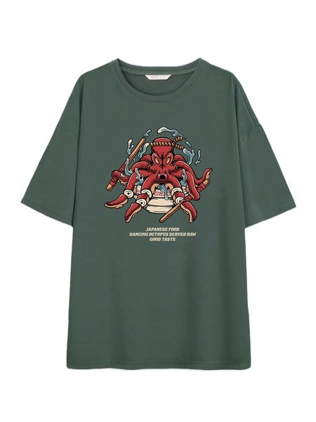 

romwe x ilustrata ocs print tee 916l#, White