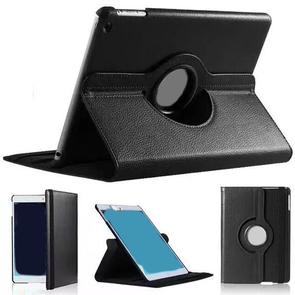 Для iPad Case 360 ​​-градусный вращение Smart Stand Кожа PU для AIR2 iPad5/6/Mini4 Корпус покрывает Samsung Galaxy Tab Free Ship