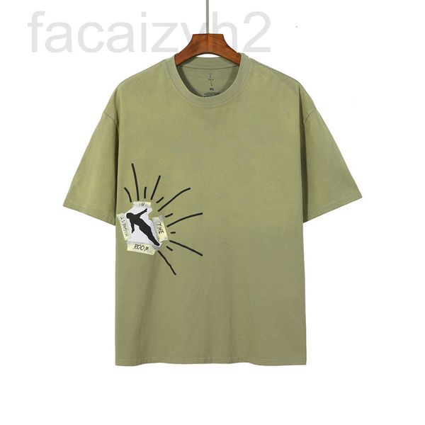 

men's t-shirts designer 22ss spring and autumn travis scott high street ts wash used foam loose short sleeve t-shirt svro, White;black