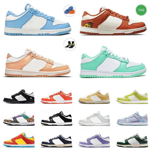 

fashion 2022 dunkes running shoes mens womens low sneakers green glow black white coast off pink skate outdoor platform trainers size 47